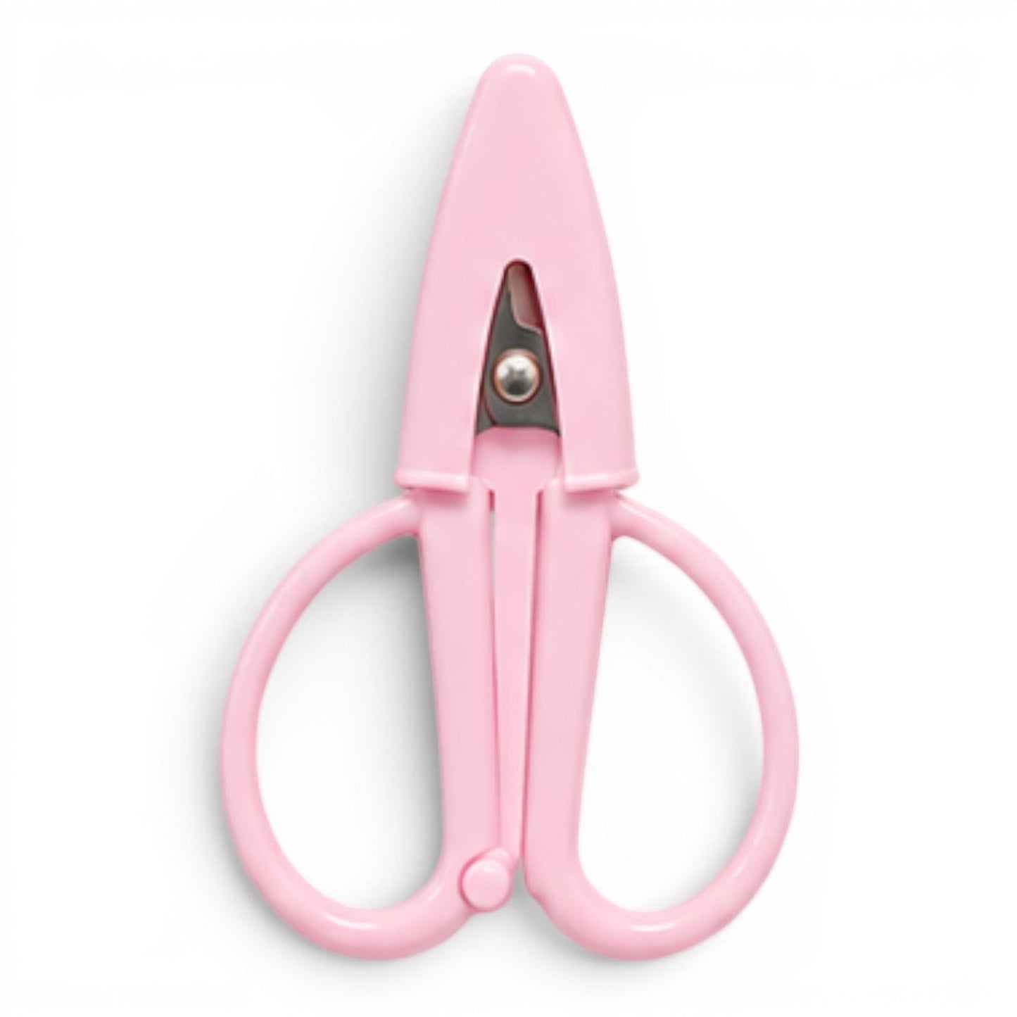 G&A Canvas Co Super Snip mini thread scissors in ballet pink with a protective silicone sleeve and stainless steel blade