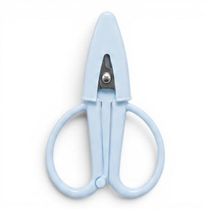 G&A Canvas Co light blue Super Snip mini thread scissors with a protective silicone sleeve and stainless steel blade