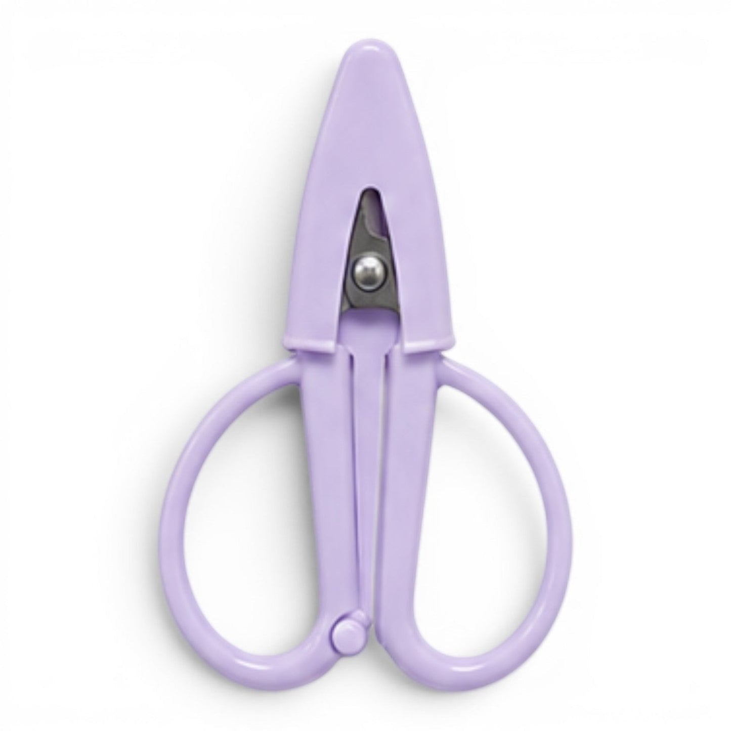 G&A Canvas Co lilac Super Snip mini thread scissors with stainless steel blades and protective silicone sleeve