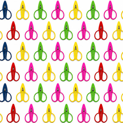 G&A Canvas Co Super Snip mini thread scissors in five bright colors with stainless steel blades and silicone sleeves.