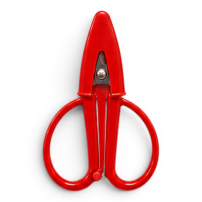 G&A Canvas Co Super Snip mini thread scissors in poppy red with integrated silicone protective sleeve