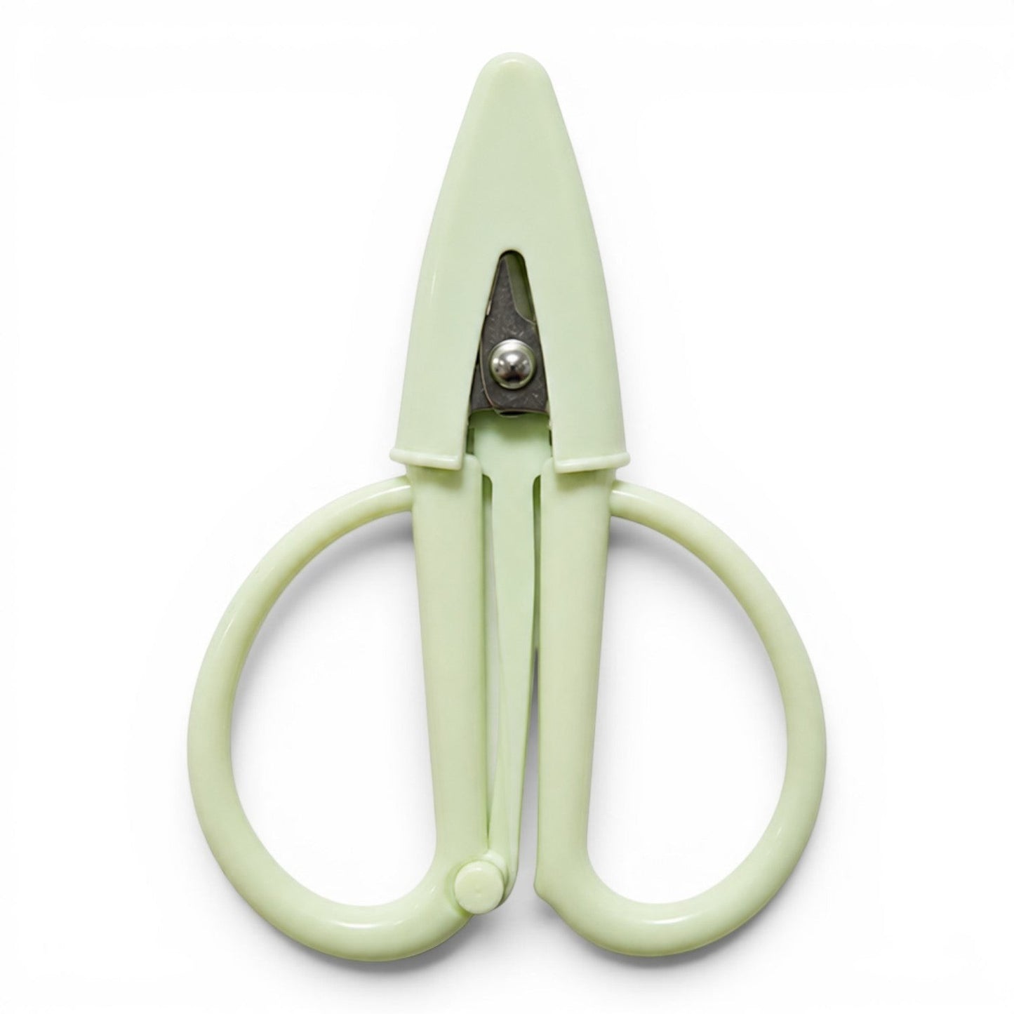 G&A Canvas Co sage green Super Snip mini thread scissors with stainless steel blades and protective silicone sleeve